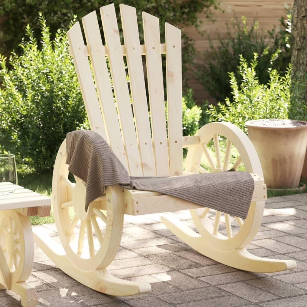 Adirondack-Schaukelstühle, 2 Stück, aus massivem Tannenholz für Terrasse, Hinterhof und Garten