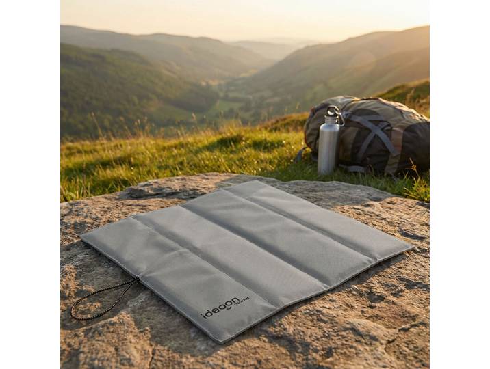Faltbares Sitzkissen aus Oxford-Stoff, 30 x 32 x 1 cm, grau