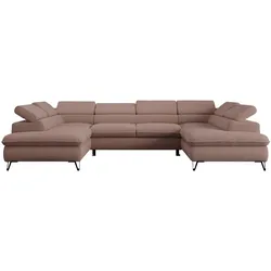 WOHNLANDSCHAFT PETER U Boucle Rosa