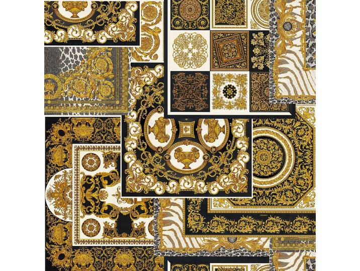 Papier peint intissé Découpage 70 x 1005cm Noir / Doré
