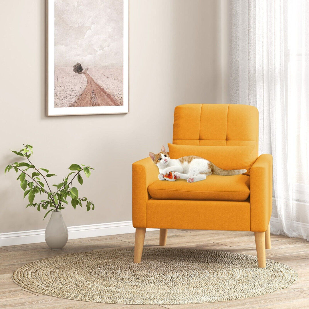 George Oliver Belfair Upholstered Silk Armchair 81cm H X 77cm W X 76cm D