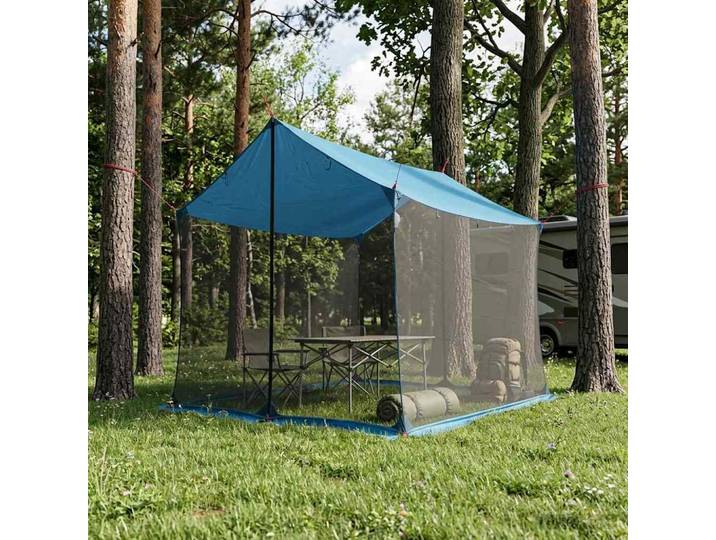 vidaXL Camping-Tarp mit Netzwänden Blau 270 x 210 x 210 cm