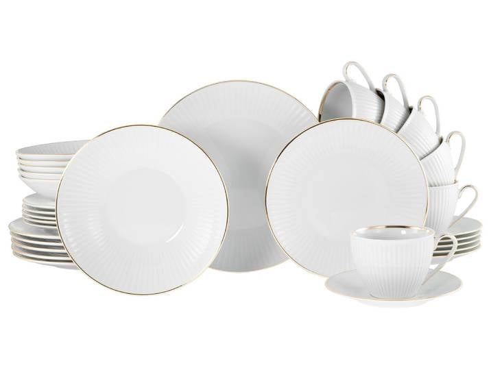 creaTable Kombiservice 30-tlg VALENCIA, gold, Porzellan