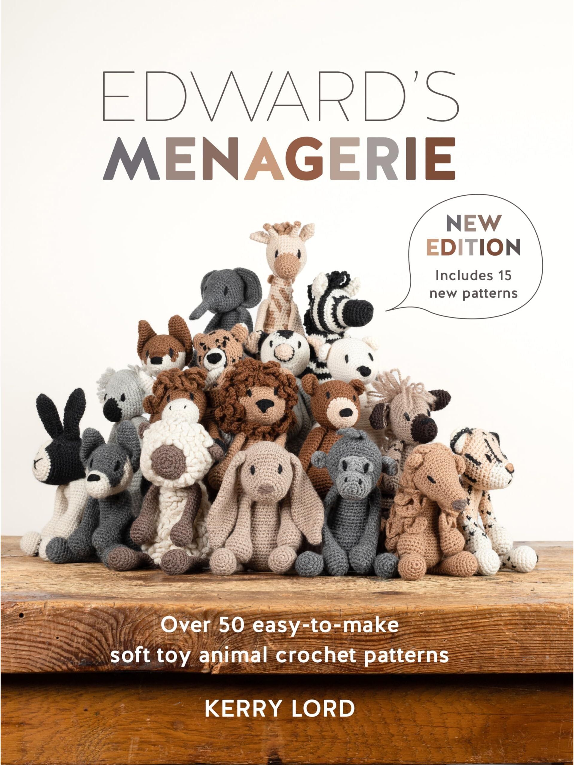 David and Charles Edward's Menagerie New Edition: Over 50 easy-to-make soft toy animal crochet patterns (Paperback Book)