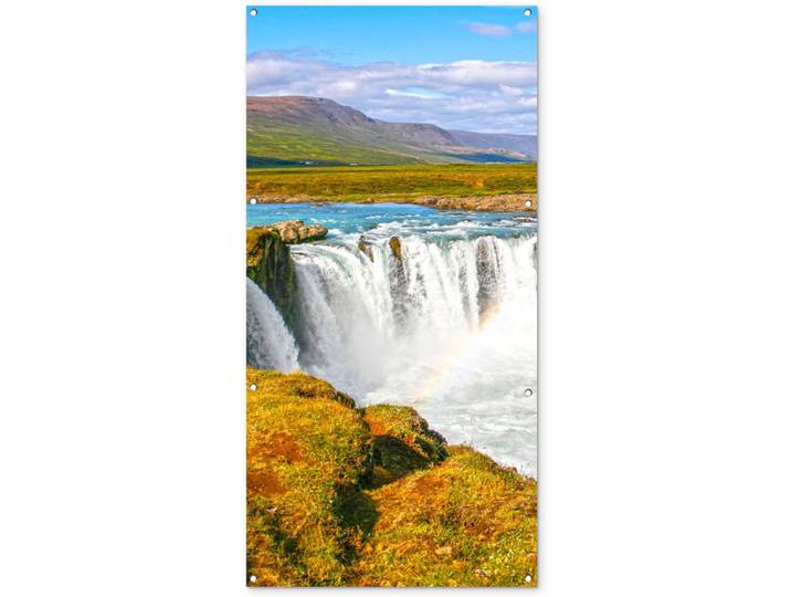 Tuinposter - Waterval - Water - Natuur - 80x160 cm - Tuindoek - Schuttingposter - Tuinposter waterval