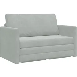 vidaXL Boden Sofa Bett 2-in-1 Hellgrau 124x204x61 cm Samt