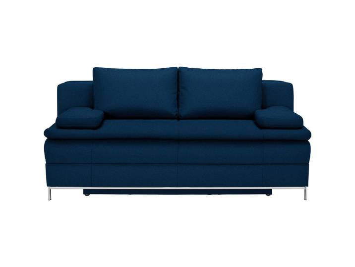 Novel Boxspringsofa Centa, Dunkelblau, Metall, Uni, 2-Sitzer, Füllung: Schaumstoff, 200x93x107 cm, Stoffauswahl, Wohnzimmer, Sofas & Couches, Schlafsofas, Schlafsofas mit Bettkasten