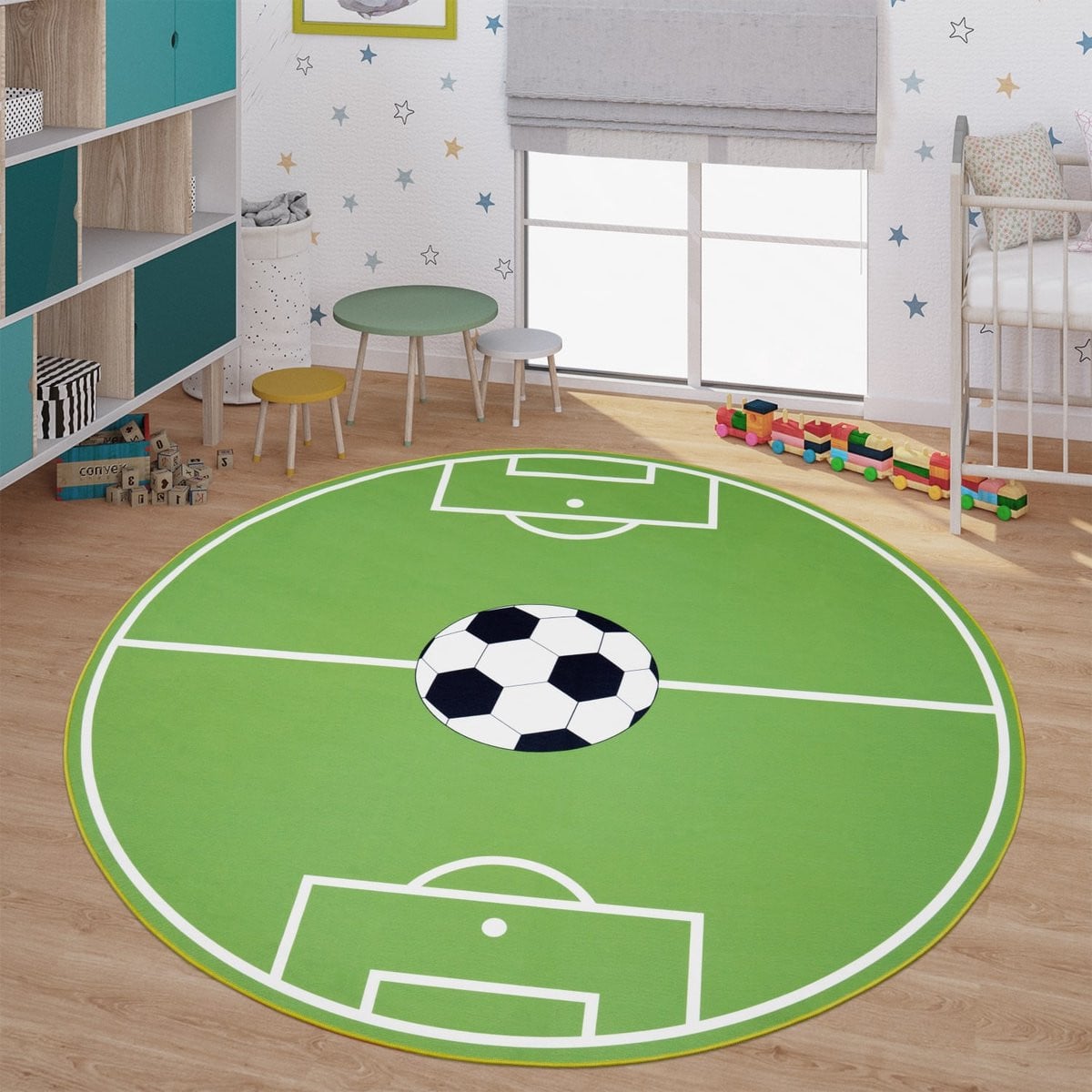 TT Home Kinderkamertapijt Rond Abstract Groen Diameter: 200 cm