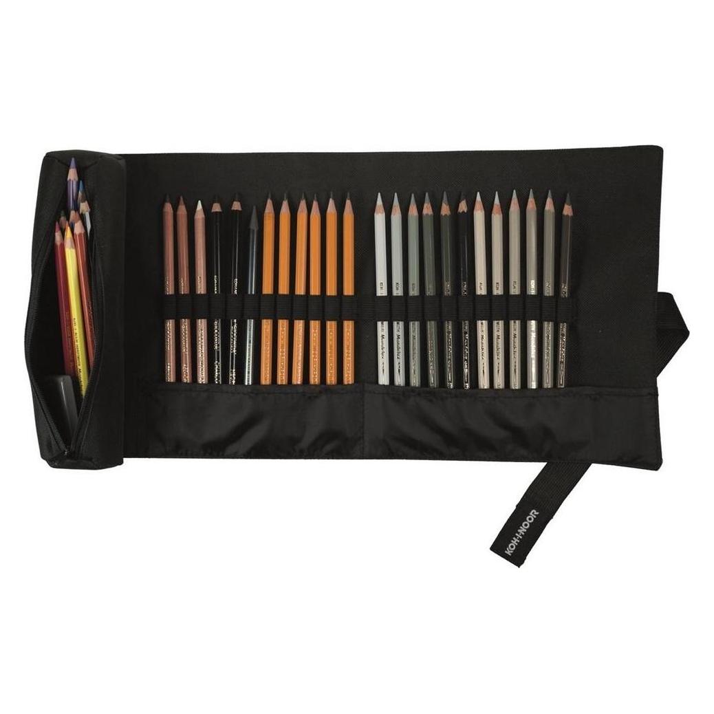 Koh-i-Noor Federmäppchen Schwarzes Buntstiftetui 24-tlg (366218)