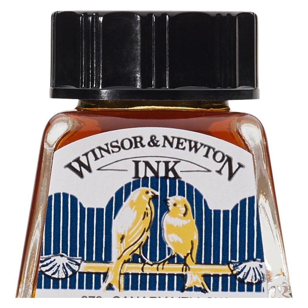 Winsor & Newton Drawing Ink 14ml Canary Yellow 123 (Gelb, 1 Stk.) (1005123)