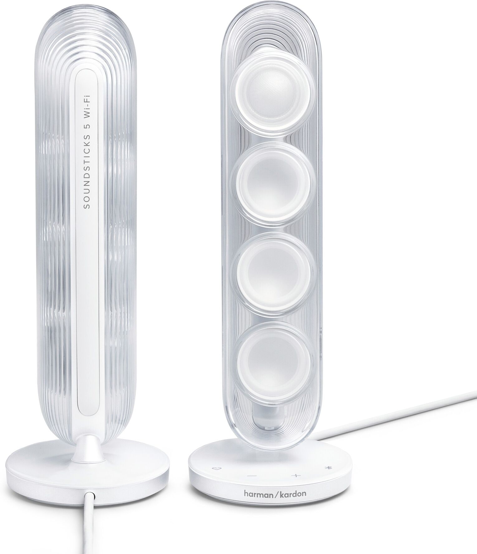 Harman/Kardon 2.1 Soundsystem "Soundsticks 5 Wi-Fi Edition", blau (weiß), B:28cm H:32,5cm T:39cm, Lautsprecher, 2.1 Kanal WLAN Lautsprecher, 2.1 Soundsystem
