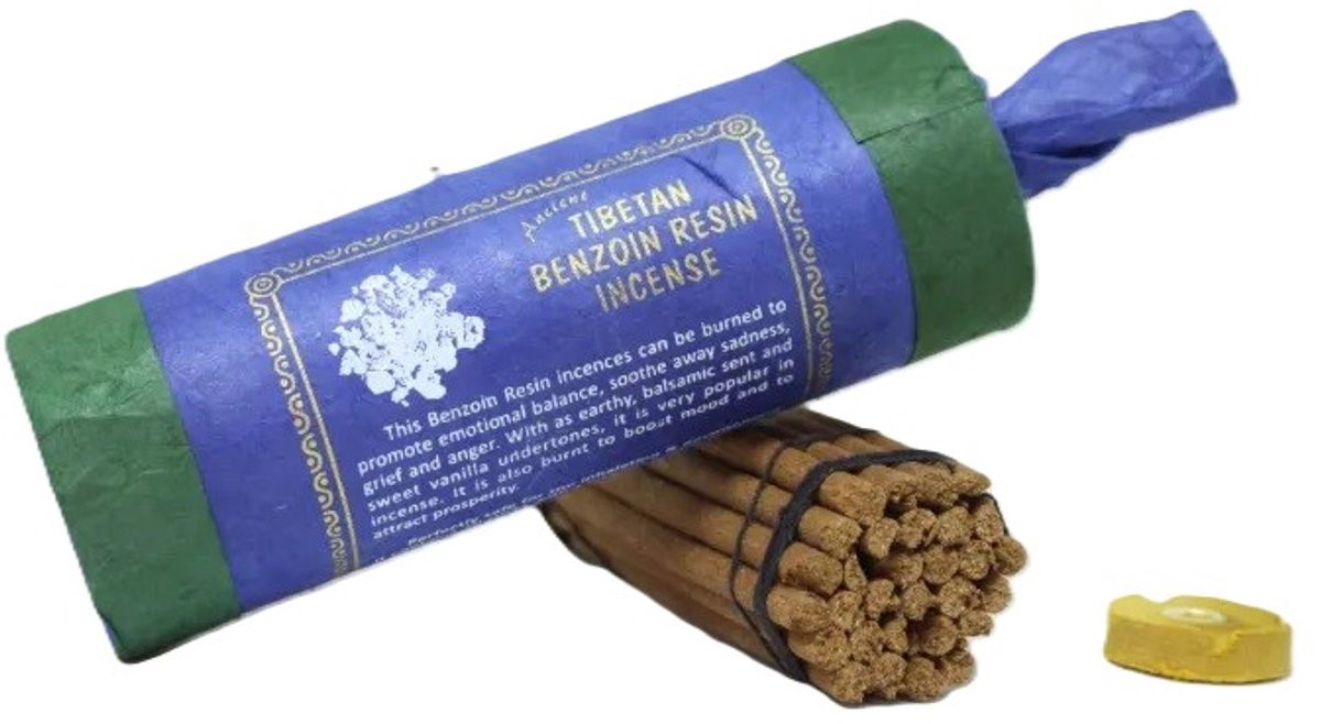 Tibetaanse Wierook Benzoin - 30 sticks met houder