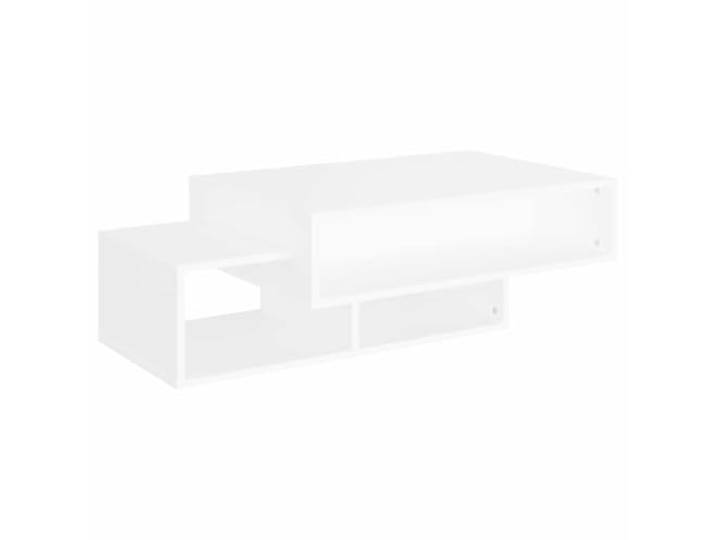 Couchtisch, weiß, 105 x 55 x 32 cm, Verbundholz, mit 3 Fächern