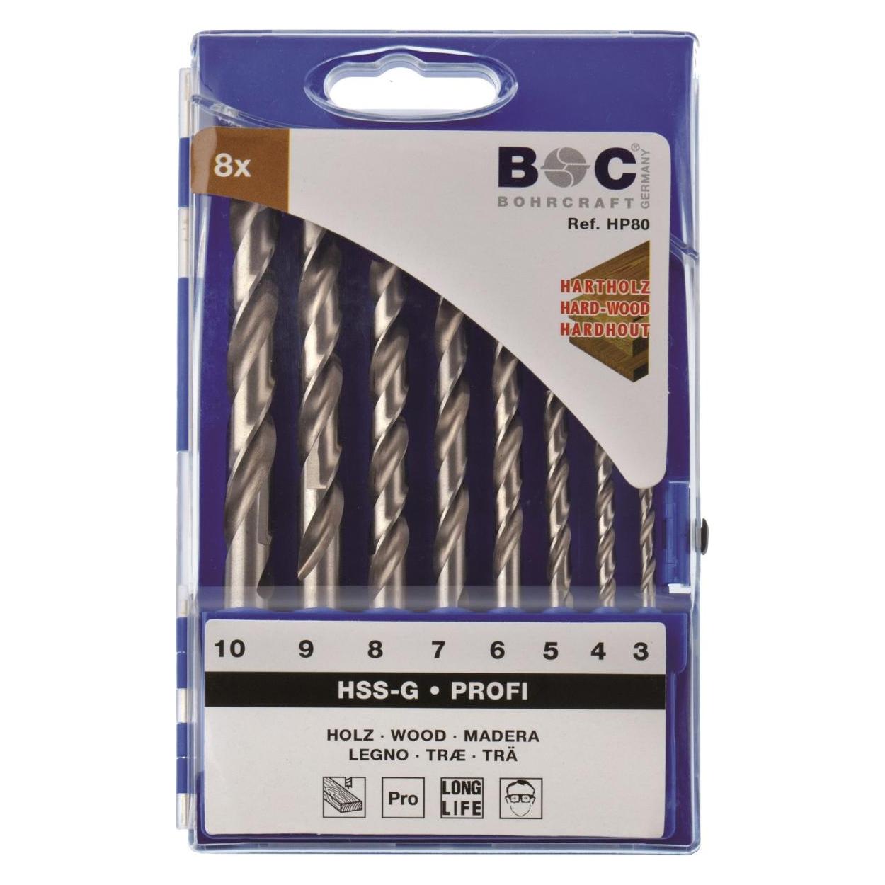 Bohrcraft 31101430005 Holzbohrer-Set HP50 Profi HSS-G / 4 - 5 - 6 - 8 - 10 mm / 5 Teile (4 - 5 - 6 - 8 - 10 mm) (57968038)