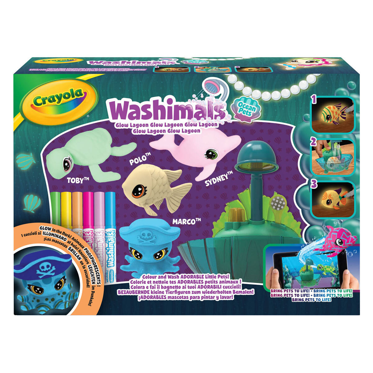Crayola Washimals 74-0218 Wasbare knuffelset voor kinderen, Meerkleurig