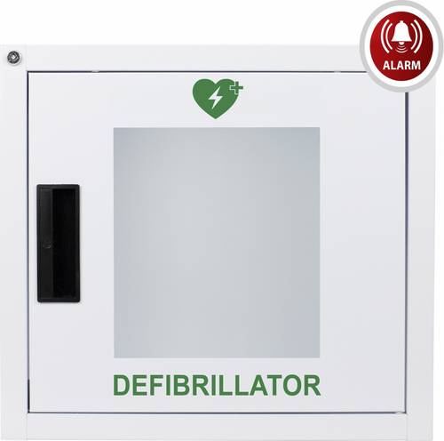 MEDX5 Universal Defibrillator (AED) Metallwandkasten für Innen, mit Alarm, weiß DEFI-Wandkasten Stahlblech