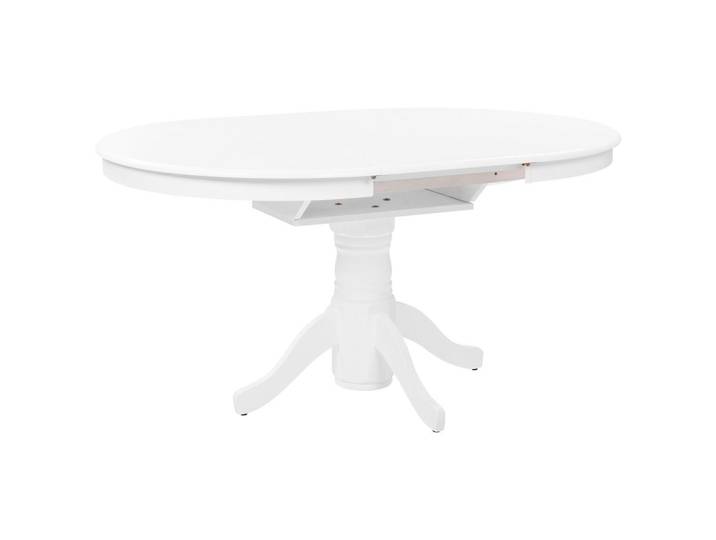 Beliani Esstisch ausziehbar Weiß 106-150/106 cm Akron, Oval, 106x74x106 cm, Esszimmer, Esstische