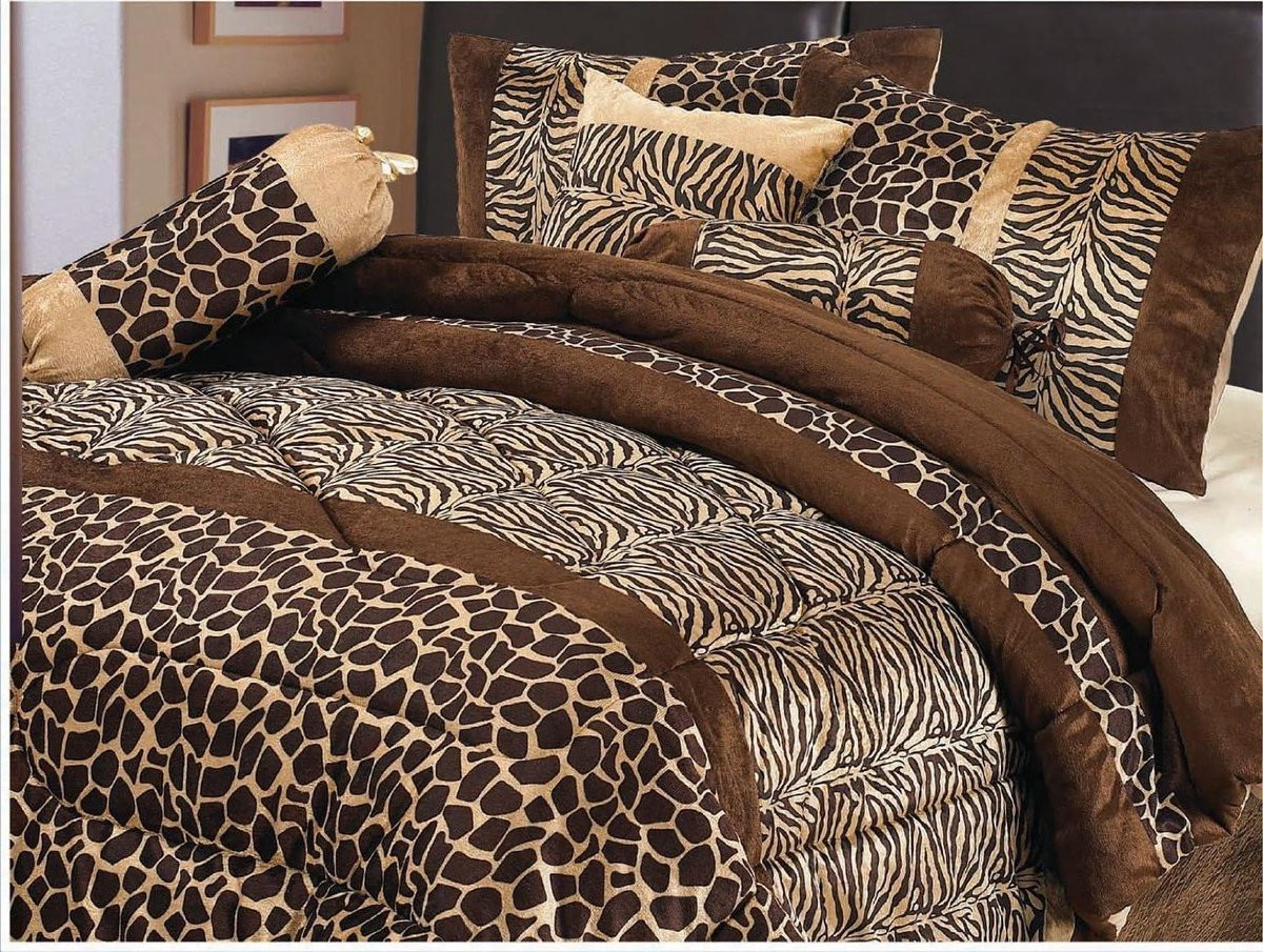 7-delige bruine dekbedset voor volwassenen (Double)