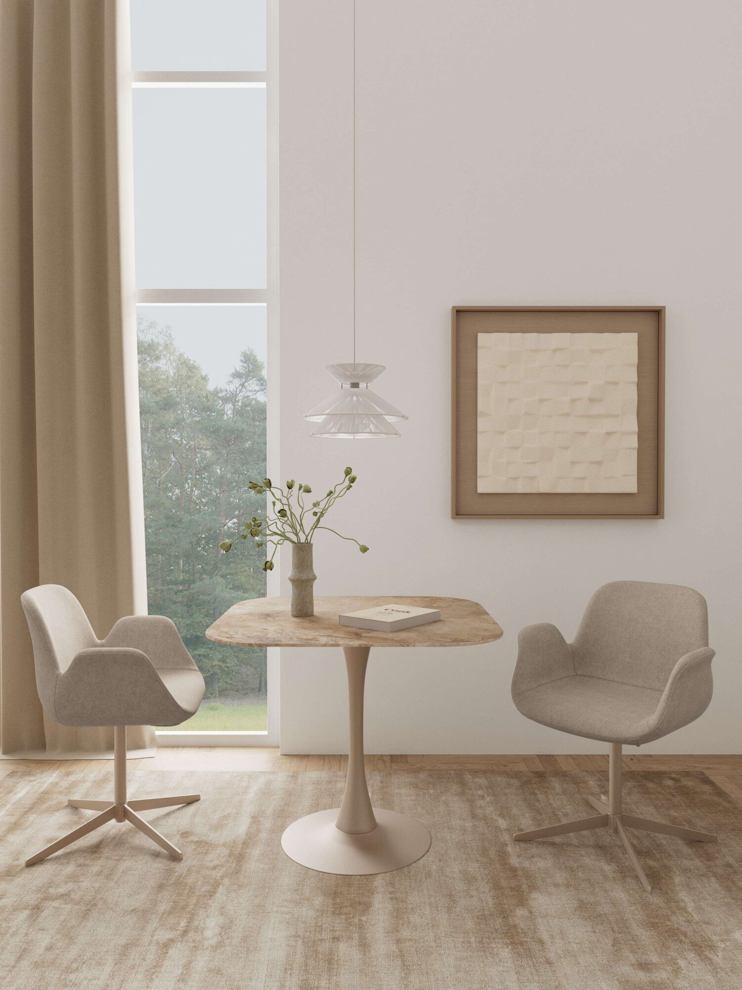 Esstisch ACTONA GROUP "Speisetisch", beige (braun, grau, braun), B:90cm H:75cm T:90cm, Tische, Esstisch, Tisch braun, polierte Keramiktischplatte braun, grau, braun B/H/T: 90cm x 75cm x 90cm