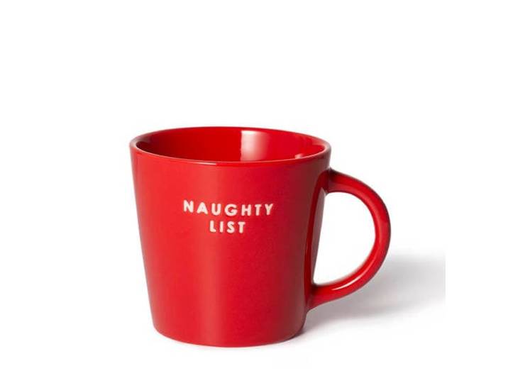 Vondels cappuccino mok NAUGHTY LIST rood (250 ml)