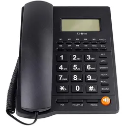 Avizar Festnetztelefon mit LCD & Schnellwahltasten, Telefon, Schwarz