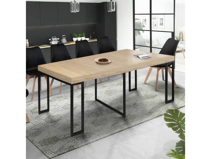 IDMARKET Table console extensible TORONTO 10 personnes 235 cm design industriel