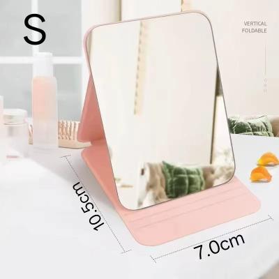 Uplifted Finds Portable Compact Folding Desktop Makeup Mirror With Storage Base pink S