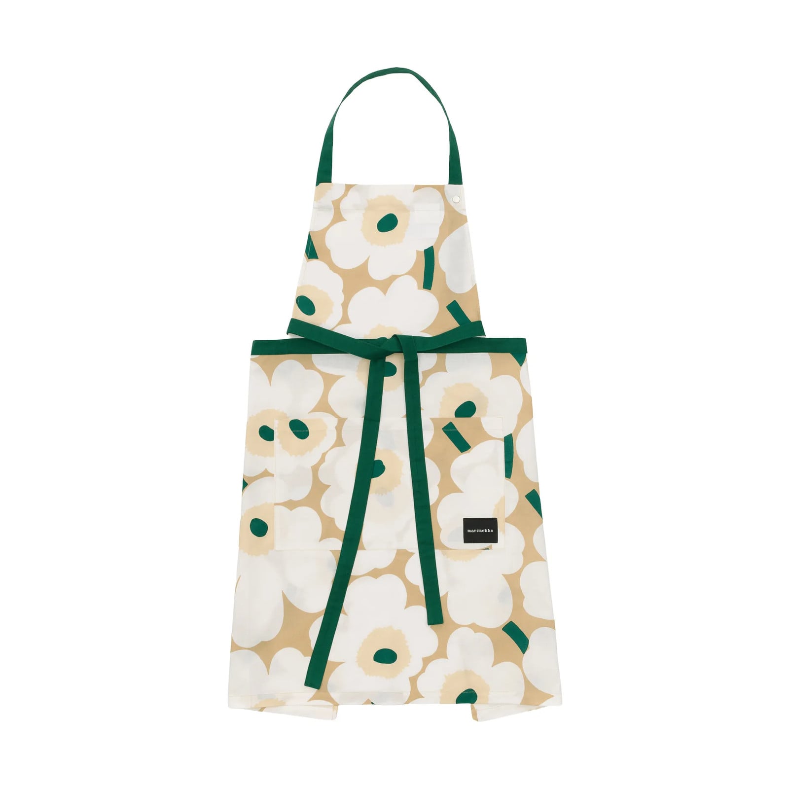 Marimekko Pieni Unikko schort Sand-white-hay-emerald voor volwassenen