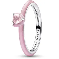 Pandora 193088C02 Damenring Silber Rosafarbenes Chakra Herz, 62/19,7