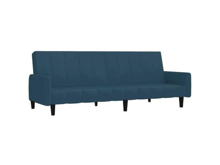Coespram Schlafsofa 2-Sitzer Klappsofa mit Schlaffunktion Blau Samt Geteilte Rückenlehne verwandelt die Polstercouch im Gästezimmer oder Büro rasch in ein bequemes Gästebett zum Schlafen.