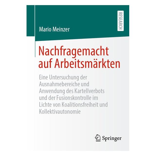 Springer Nachfragemacht auf Arbeitsmärkten (Deutsch, Softcover, Mario Meinzer) (71845246)