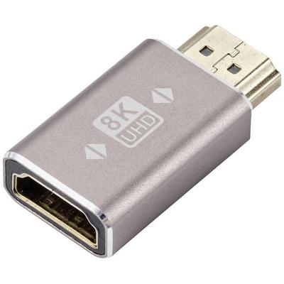 SpeaKa Professional SP-11302000 HDMI Adapter [1x HDMI-Stecker - 1x HDMI-Buchse] Grau UHD 8K @ 60 Hz, UHD 4K @ 120 Hz