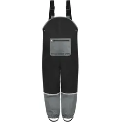 Normani, Unisex, Outdoorhose, Kinder Regenhose mit Hosenträgern Waller - 9727 (116), Schwarz