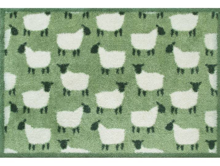 Fussmatte TURTLE MAT Flock Green , bunt, B:60cm H:9mm L:85cm, Baumwolle, Teppiche, Fussmatte