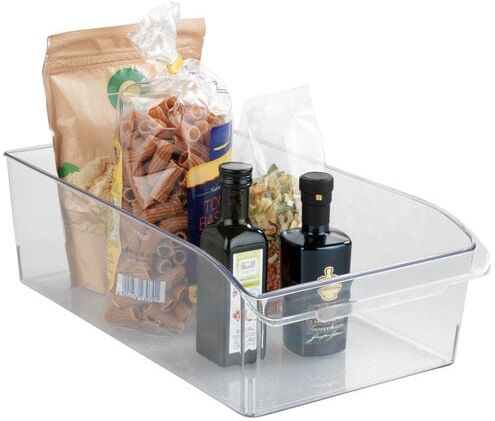 Organizer WENKO "L", transparent, B:37cm H:11cm T:21cm, Polyethylenterephthalat (PET), Aufbewahrungsboxen, Organizer, für Vorräte, passend für Küchenschrank und -regal, PET, transparent