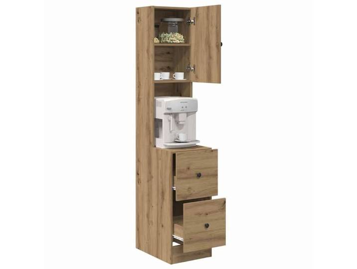 Marron Armoire/Cabinet de cuisine - mango - avec rangement - avec porte chêne artisanal Bois d'ingénierie FR949
