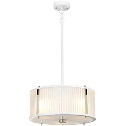 Elstead Lighting Corona 3-flammige Pendelleuchte E27 Weiß satiniert/Nickel poliert