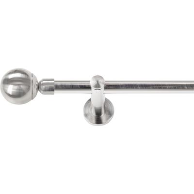 Gardinenstange SN DECO GROUP "Gardinenstange Reims Ø 19 mm, 1-läufig, Fixmaß, verschraubt", edelstahl optik, L:300cm Ø:19mm, Gardinenstangen