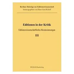 Editionen in der Kritik 3, Fachbücher von Hans G. Roloff
