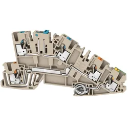 Hager KR02SI4 Dreileiterklemme 2,5mm2, 1xN-Trennung intern - 1xDurchgang L, 1xPE, Stecktechnik