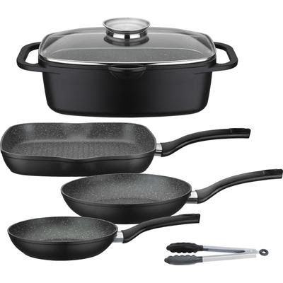 Topf-Set GSW "Gourmet Granit", schwarz, Töpfe, Induktion