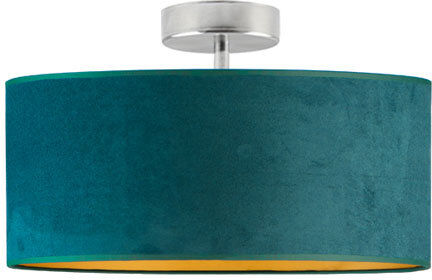 Fairmont Park Vannatter Fabric Semi Flush Mount Bottle Green/Gold/Chrome