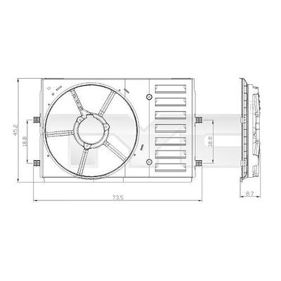 Tyc Halter, Kühlerlüfter [Hersteller-Nr. 837-0035-1] für Skoda, Seat, VW