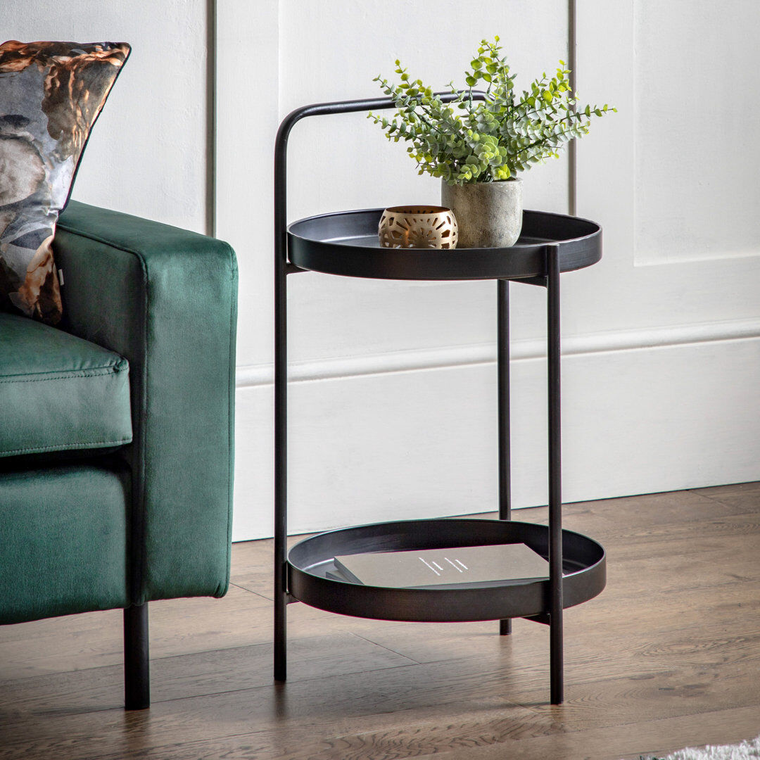 Gallery Direct Tray Top End Table Black 73cm H X 40cm W X 40cm D