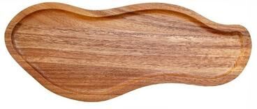 Market Central Japanese Acacia Wood Peanut Shaped Serving Tray Decorative Wooden Plate For Snacks Home Dining l