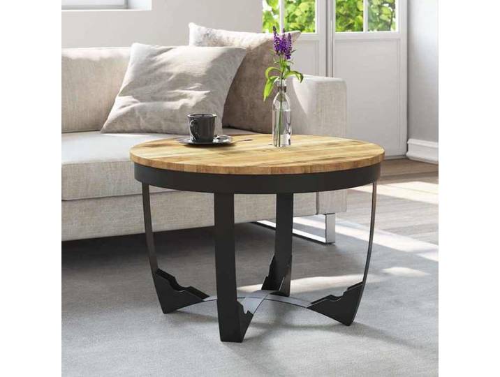 Table basse bois de manguier brut 60x40 cm 244673