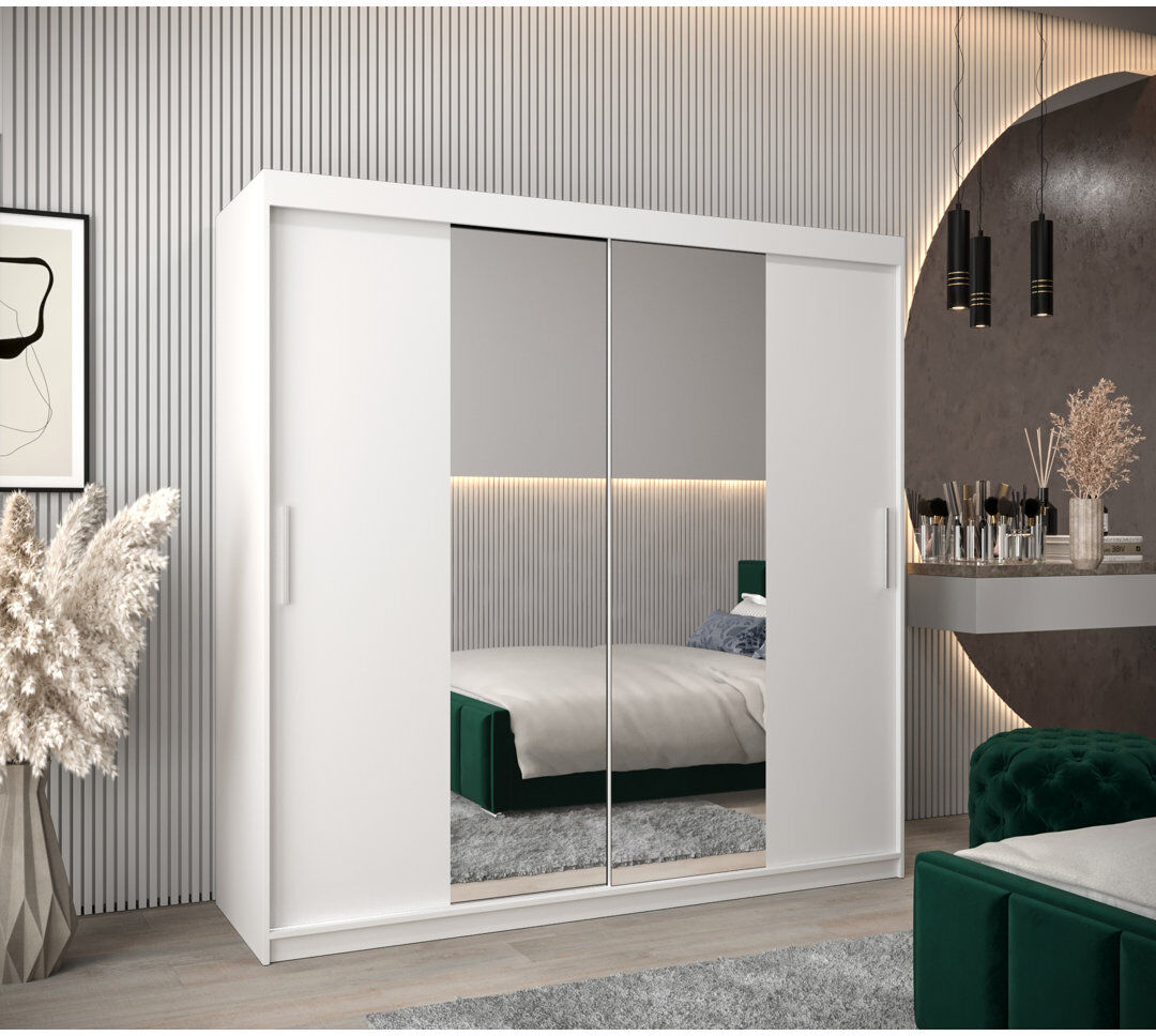 Brayden Studio Atoria 2 Door Wardrobe White Matt 200cm W X 62cm D