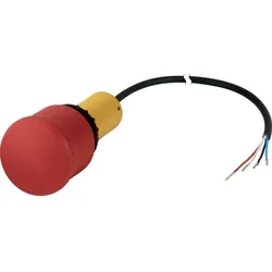 Eaton 185169 NOT-HALT-/NOT-AUS-Taste, Pilzform, 38 mm, Zugentriegelung, 2 Ö, Kabel (schwarz) mit offenem Ende, 4-polig, 1 m C22-PV-K02-P62