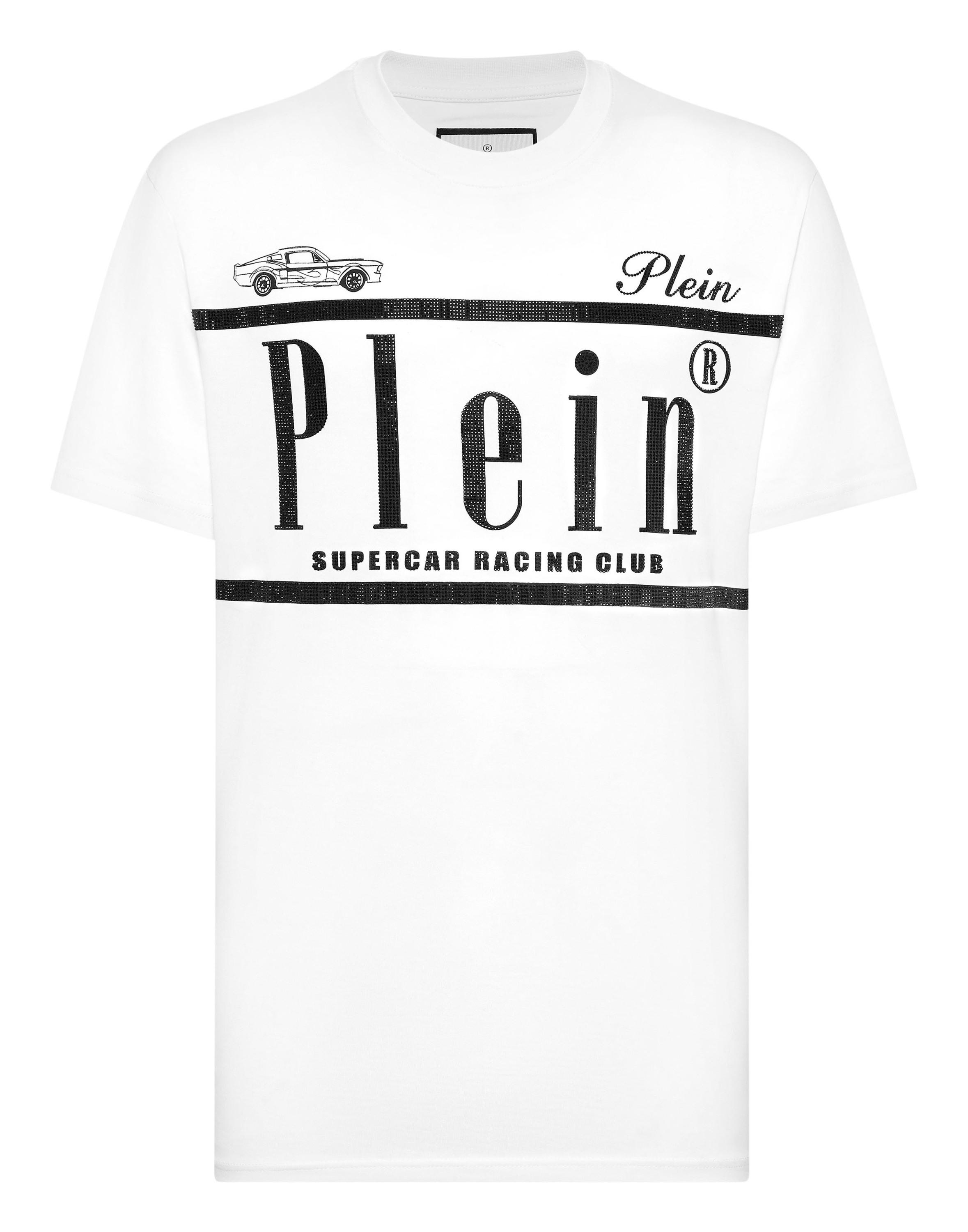 Philipp Plein Rundhals-T-Shirt Racing - Weiß