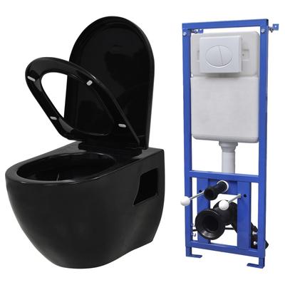 Helloshop26 - Komplettes wandhängendes WC-Set mit verdecktem schwarzem Keramikspülkasten 02_0003580